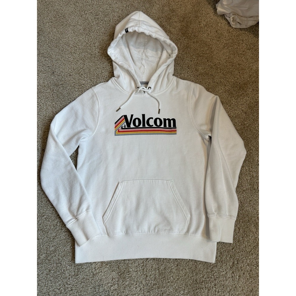 Volcom Stone Classic Pullover Skater Snowboarder Hoodie Ivory Size Men's M